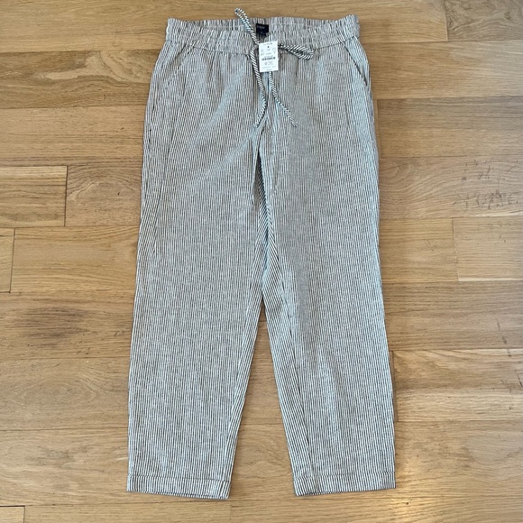 J. Crew Striped linen-cotton blend drawstring pant NWT - Picture 9 of 11